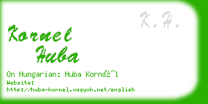 kornel huba business card